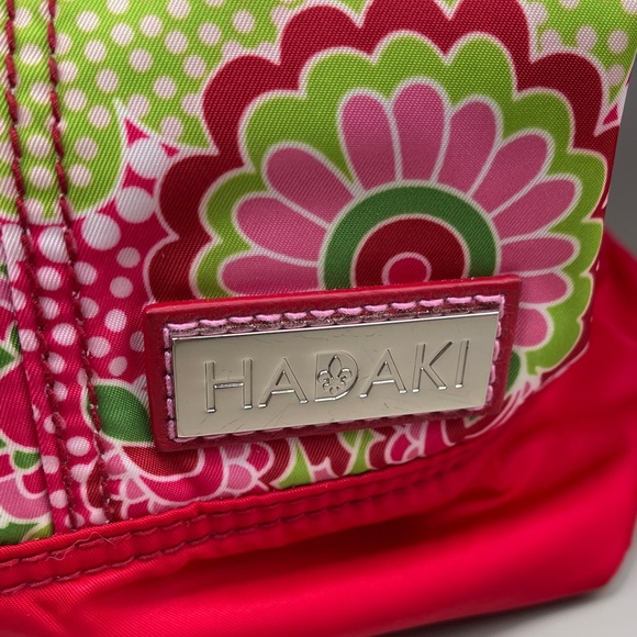 Hadaki Floral Pink and Green Tote Bag by Hadaki Nylon Comes with Shoulder Strap - Picture 4 of 8